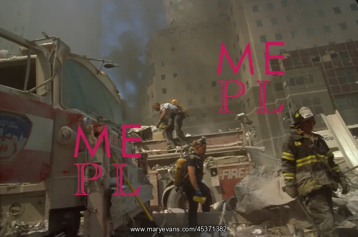 : Fire fighters amid debris following September 11th : Fire fighters amid debris following September 11th