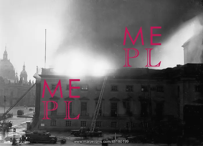 : Fire fighting after a bomb hit on the Opera in Berlin, 1941 : Fire fighting after a bomb hit on the Opera in Berlin, 1941