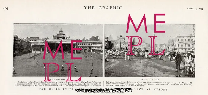 : Fire at the Maharani's Palace at Mysore : Fire at the Maharani's Palace at Mysore