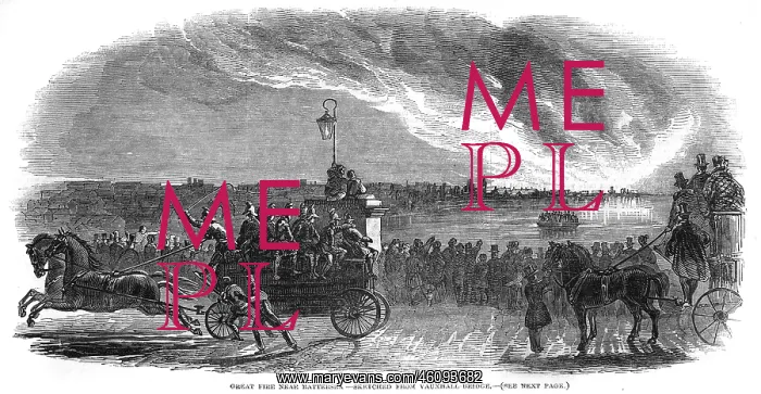 : Fire near Nine Elms, Battersea 1847 : Fire near Nine Elms, Battersea 1847