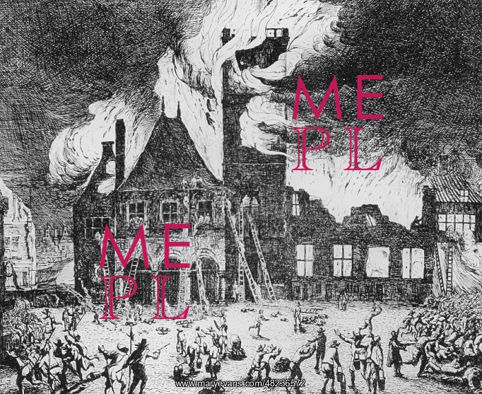 : Fire in the old townhall in Amsterdam : Fire in the old townhall in Amsterdam