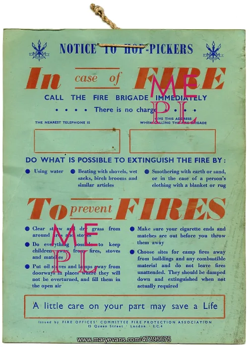 : FIRE SAFETY HOP PICKERS : FIRE SAFETY HOP PICKERS