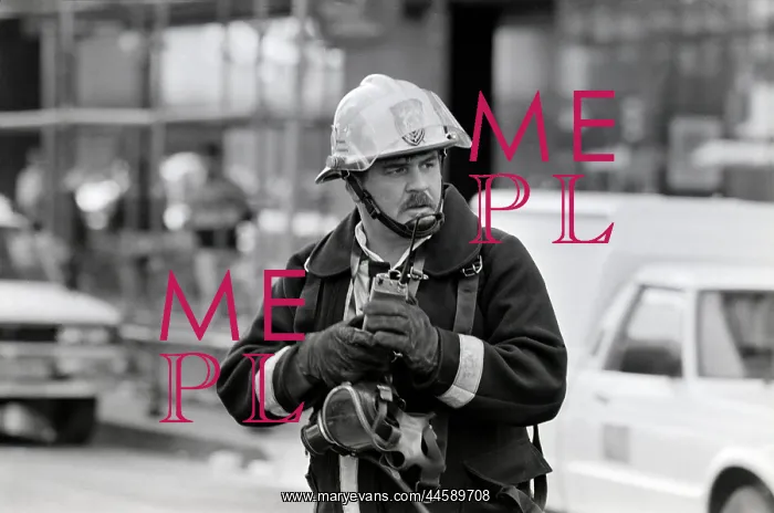 : Fire services fireman responds to a gas leak : Fire services fireman responds to a gas leak