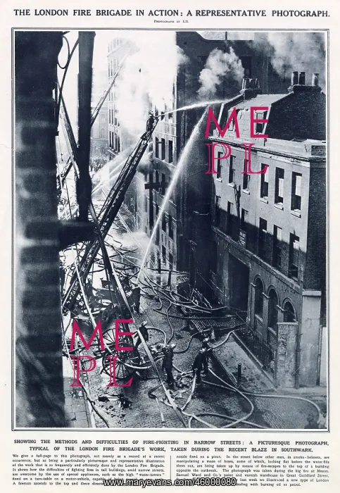 : Fire in Southwark, London 1926 : Fire in Southwark, London 1926