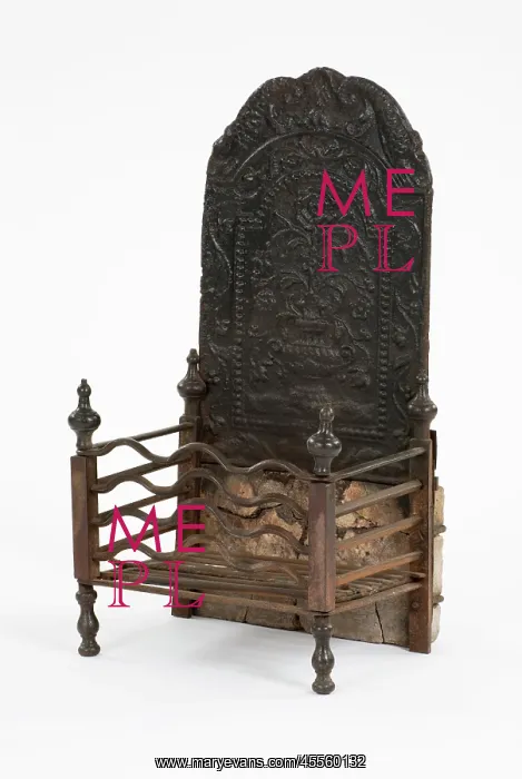 : Fireback and grate : Fireback and grate