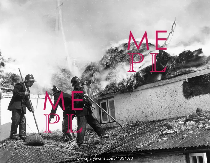 : Firefighters in action, Exminster, Devon : Firefighters in action, Exminster, Devon