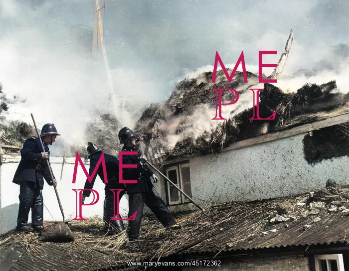 : Firefighters in action, Exminster, Devon : Firefighters in action, Exminster, Devon