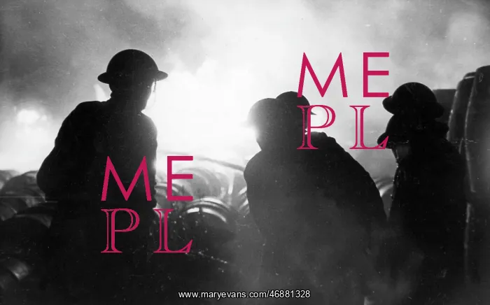 : Firefighters in action, Mitcham, Surrey, WW2 : Firefighters in action, Mitcham, Surrey, WW2