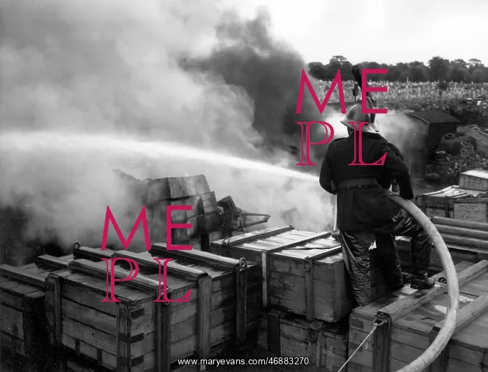 : Firefighters in action, Mitre Wharf, Scrubs Lane, NW10 : Firefighters in action, Mitre Wharf, Scrubs Lane, NW10