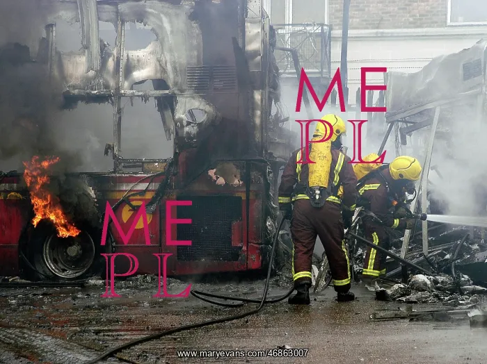 : Firefighters attend fire at bus garage : Firefighters attend fire at bus garage