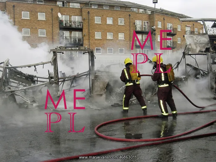 : Firefighters attend fire at bus garage : Firefighters attend fire at bus garage