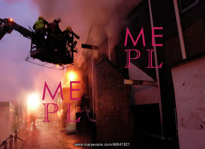 : Firefighters attending fire at commercial premises : Firefighters attending fire at commercial premises