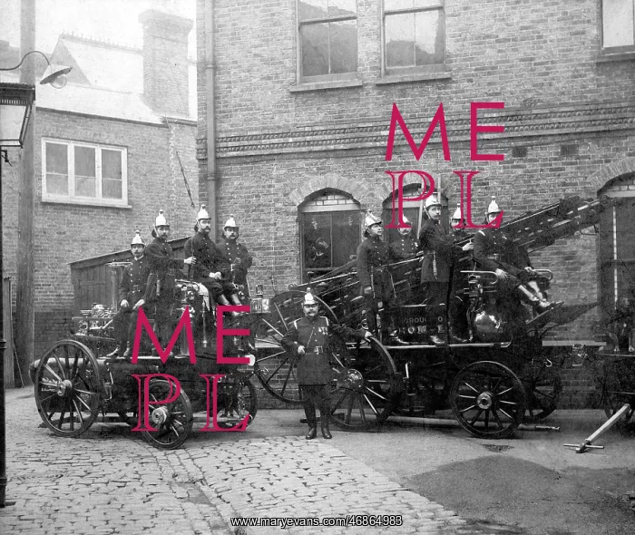 : Firefighters with two fire engines : Firefighters with two fire engines