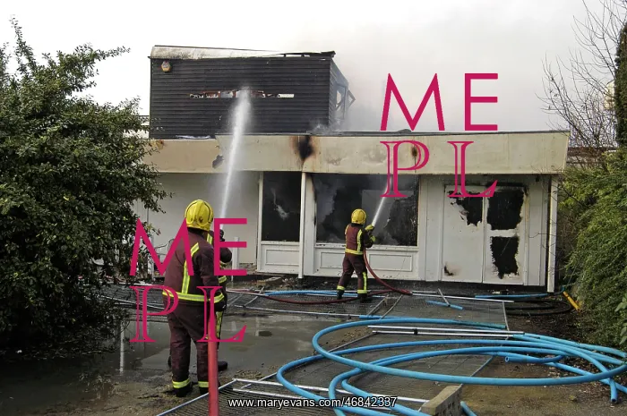 : Firefighters at fire in Isleworth, West London : Firefighters at fire in Isleworth, West London