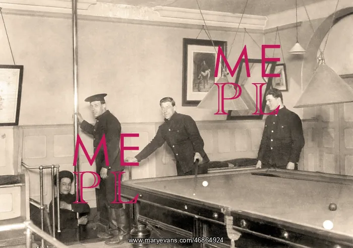  : Firefighters playing billiards in a fire station