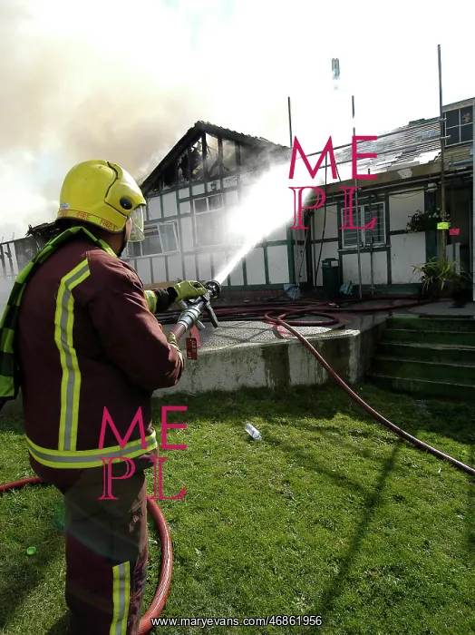: Firefighters respond to a building fire, West London : Firefighters respond to a building fire, West London
