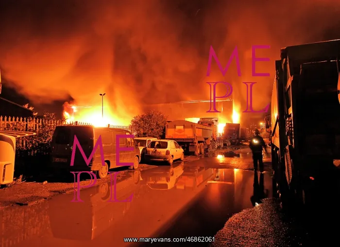 : Firefighters respond to a fire, East London : Firefighters respond to a fire, East London