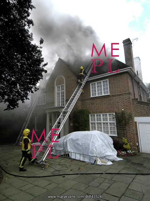 : Firefighters respond to a house fire, North London : Firefighters respond to a house fire, North London