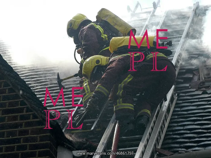 : Firefighters respond to a house fire, North London : Firefighters respond to a house fire, North London