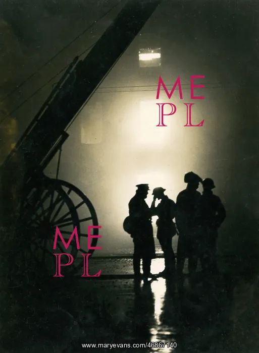 : Firefighters standing by during Blitz, London, WW2 : Firefighters standing by during Blitz, London, WW2