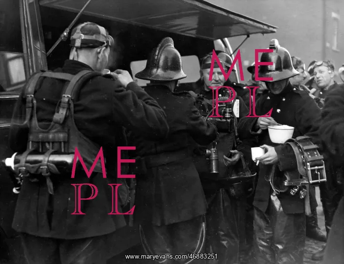 : Firefighters taking a break, Victory Place, SE17 : Firefighters taking a break, Victory Place, SE17