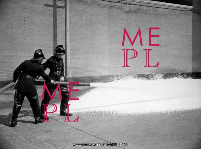 : Firefighters training with foam extinguisher : Firefighters training with foam extinguisher