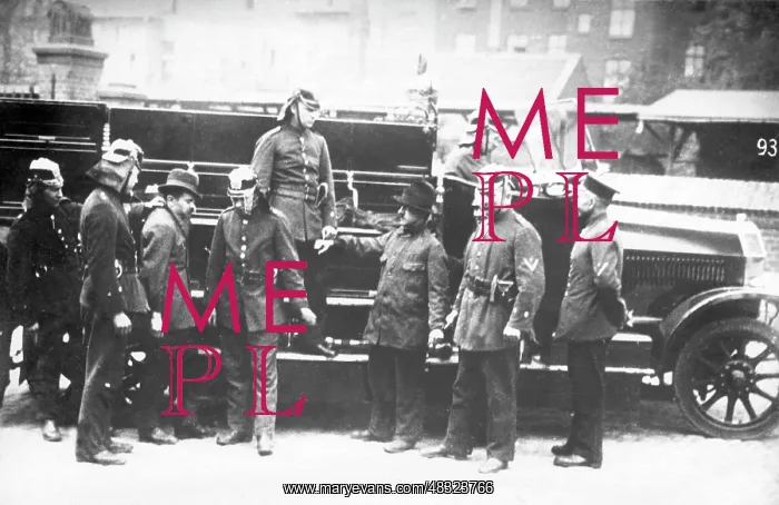 : Firemen arresting two civilians, 1920s : Firemen arresting two civilians, 1920s