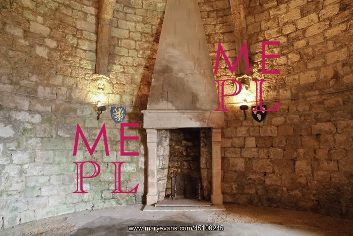 : Fireplace, commandant's bedroom, donjon, Chateau : Fireplace, commandant's bedroom, donjon, Chateau