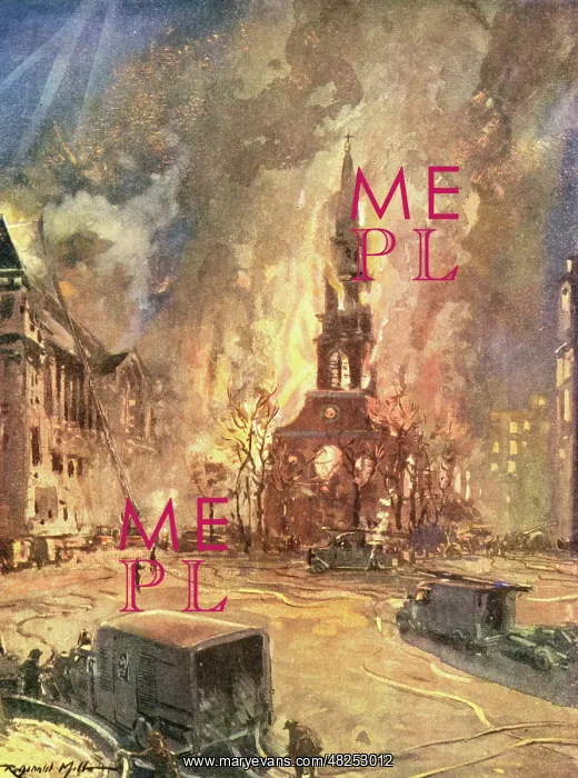 : Fires spreading uncontrolled during WWII air raid : Fires spreading uncontrolled during WWII air raid
