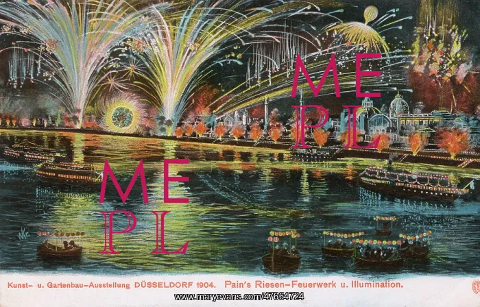 : Fireworks display, Dusseldorf Exhibition, Germany : Fireworks display, Dusseldorf Exhibition, Germany