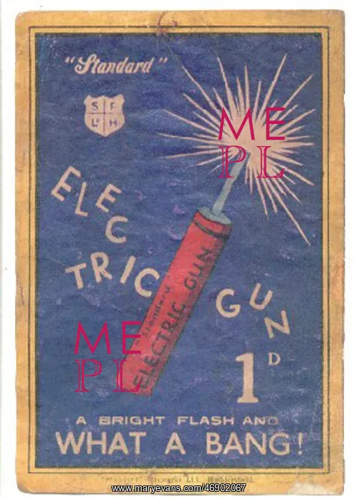 : Fireworks - electric gun, banger, leaflet, advert : Fireworks - electric gun, banger, leaflet, advert