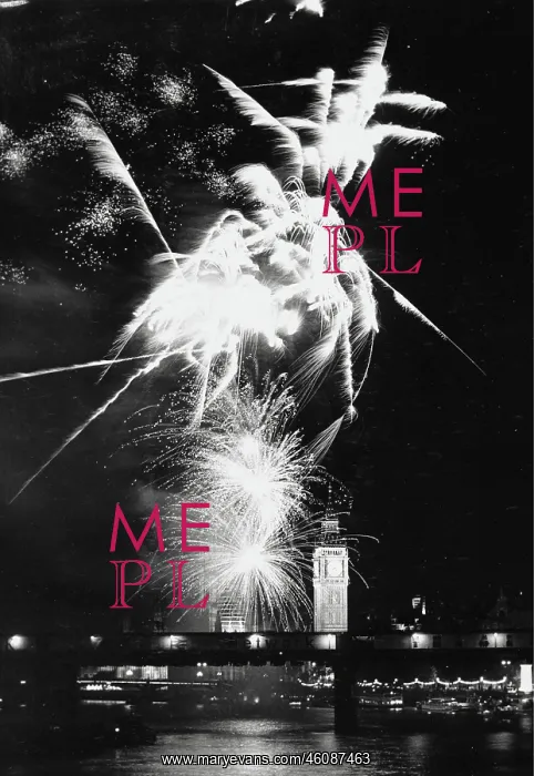 : Fireworks over the Thames at the Parliament building on : Fireworks over the Thames at the Parliament building on