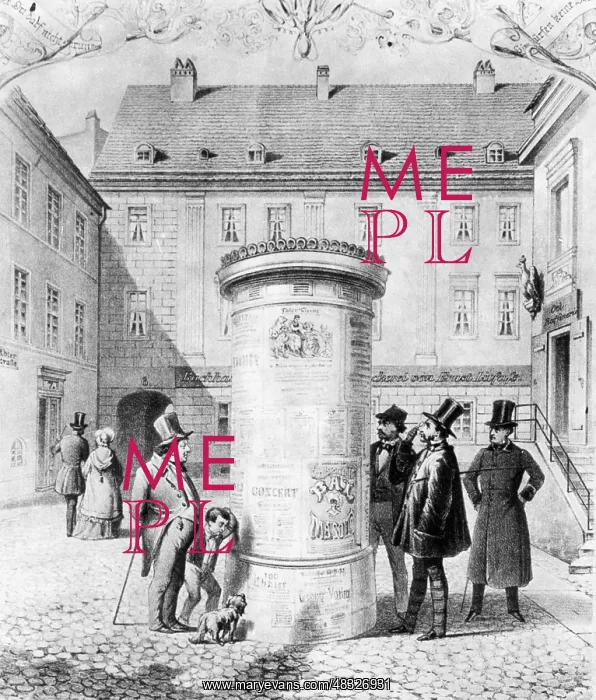 : The first advertising column in Berlin, 1854 : The first advertising column in Berlin, 1854