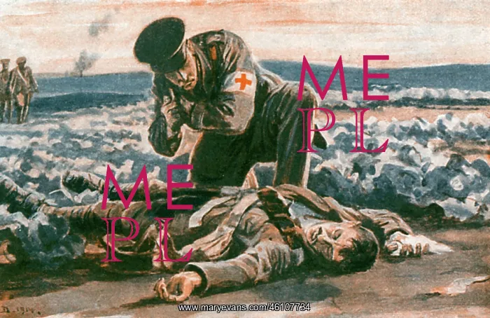 : First Aid on the Battlefield - an RAMC officer at work, WW1 : First Aid on the Battlefield - an RAMC officer at work, WW1