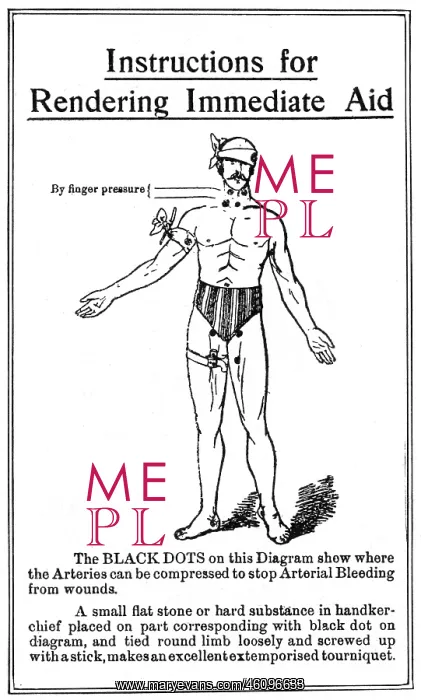 : First Aid instructions, WW1 : First Aid instructions, WW1