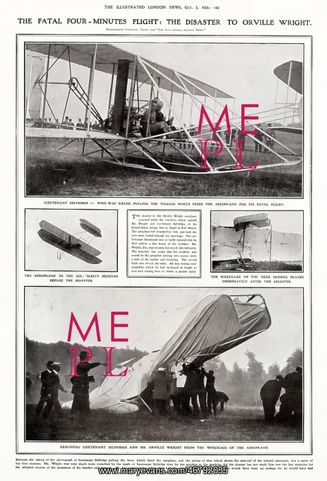 : First Airplane Passenger Death 1908 : First Airplane Passenger Death 1908