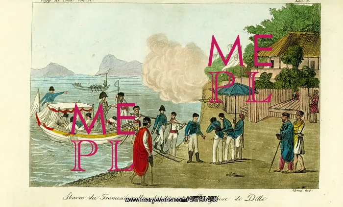 : First arrival at the Portuguese settlement at Dille, Timor : First arrival at the Portuguese settlement at Dille, Timor