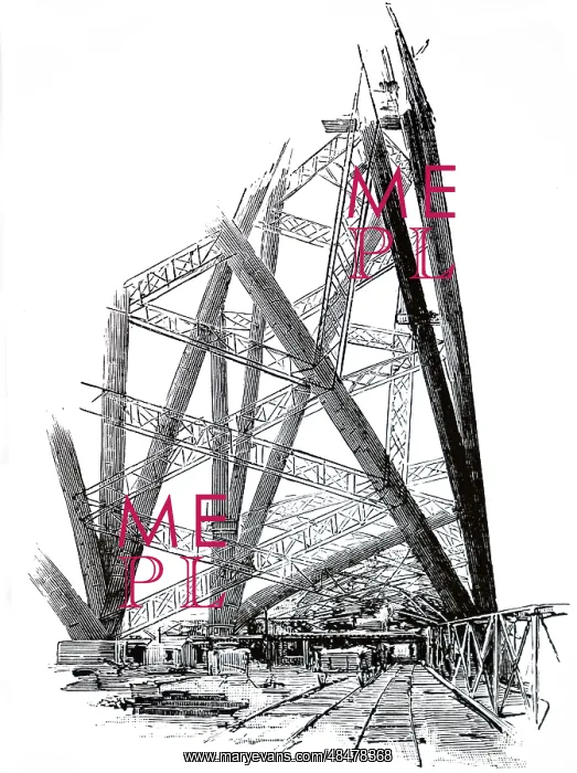 : First cantilever, of the Forth bridge, Scotland, 1890 : First cantilever, of the Forth bridge, Scotland, 1890