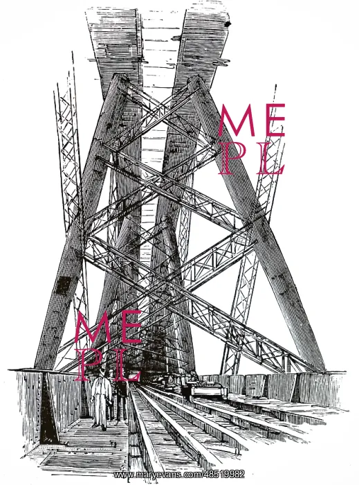 : First cantilever, of the Forth bridge, Scotland, 1890 : First cantilever, of the Forth bridge, Scotland, 1890