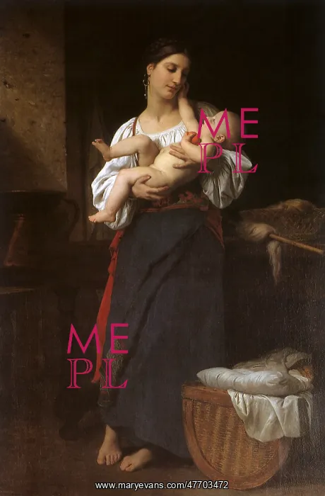 : First Caresses, by Bouguereau : First Caresses, by Bouguereau
