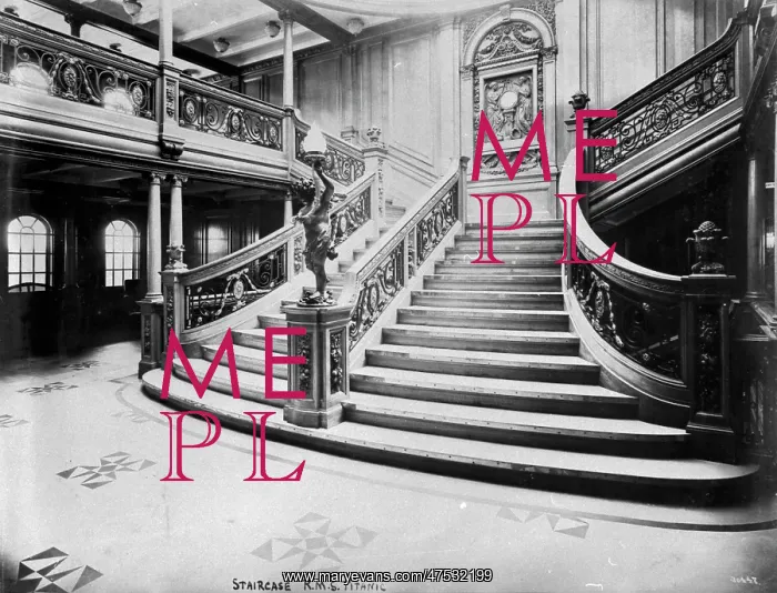 : First Class staircase on Titanic : First Class staircase on Titanic
