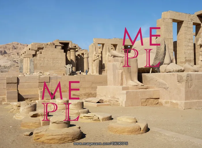 : First courtyard, Ramesseum, Theban Necropolis : First courtyard, Ramesseum, Theban Necropolis