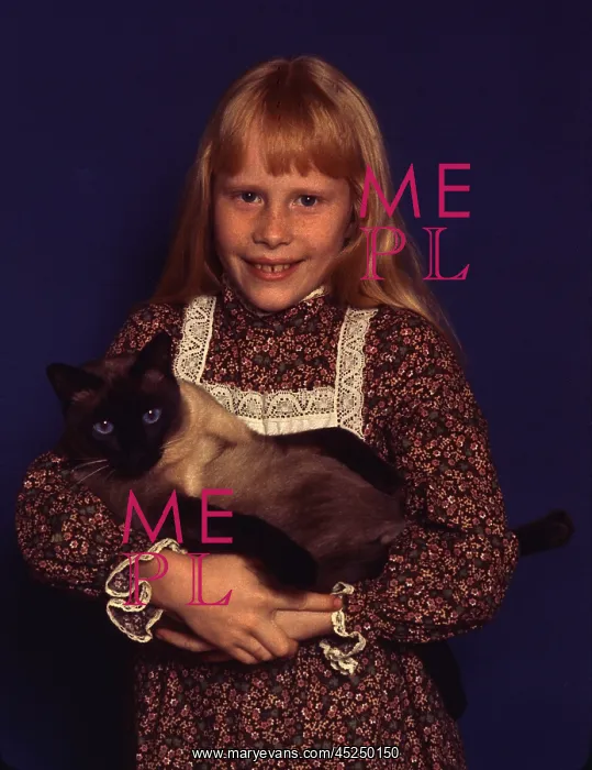 : First daughter Amy Carter with her Siamese cat : First daughter Amy Carter with her Siamese cat