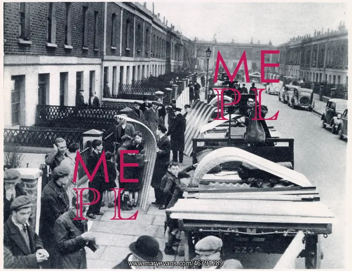 : First Delivery of Steel for Air-Raid Shelters, London 1939 : First Delivery of Steel for Air-Raid Shelters, London 1939
