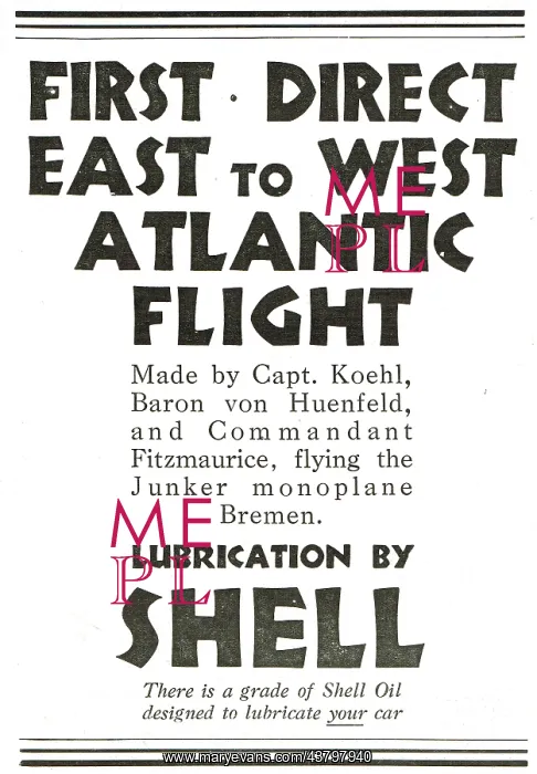 : First Direct East West Atlantic Flight Made On Shell Oils : First Direct East West Atlantic Flight Made On Shell Oils