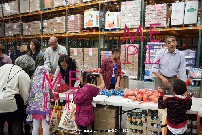 : The First Family works at a service project at the : The First Family works at a service project at the