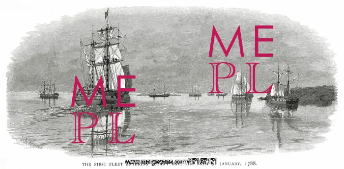 : First fleet from England at Botany Bay, Australia : First fleet from England at Botany Bay, Australia