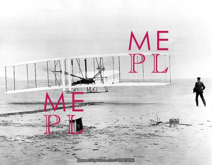 : The first flight of Orville and Wilbur Wright with an : The first flight of Orville and Wilbur Wright with an