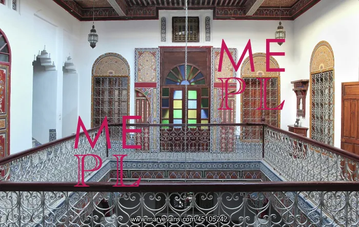 : First floor courtyard, riad, Tetouan, Morocco : First floor courtyard, riad, Tetouan, Morocco