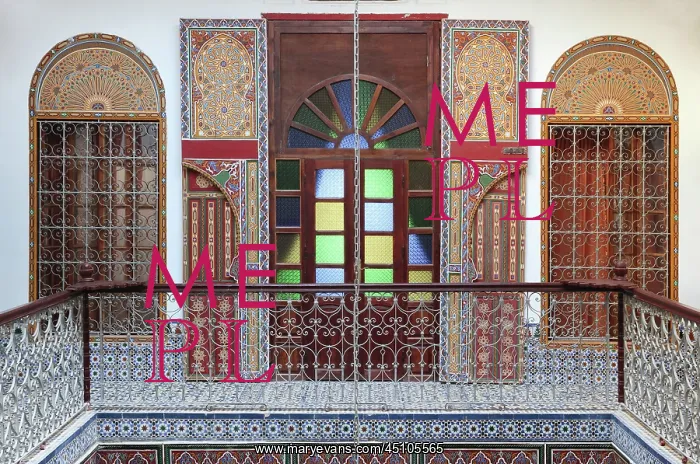  : First floor courtyard, riad, Tetouan, Morocco